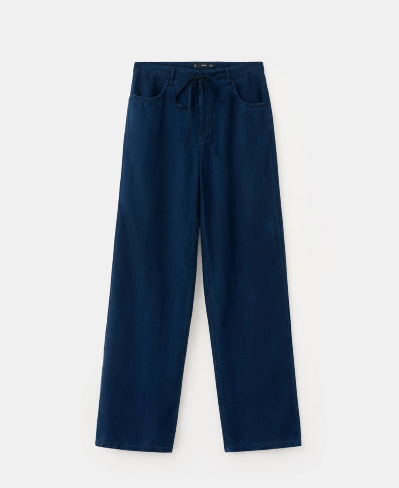 Women's Bow And Belt Denim Jeans