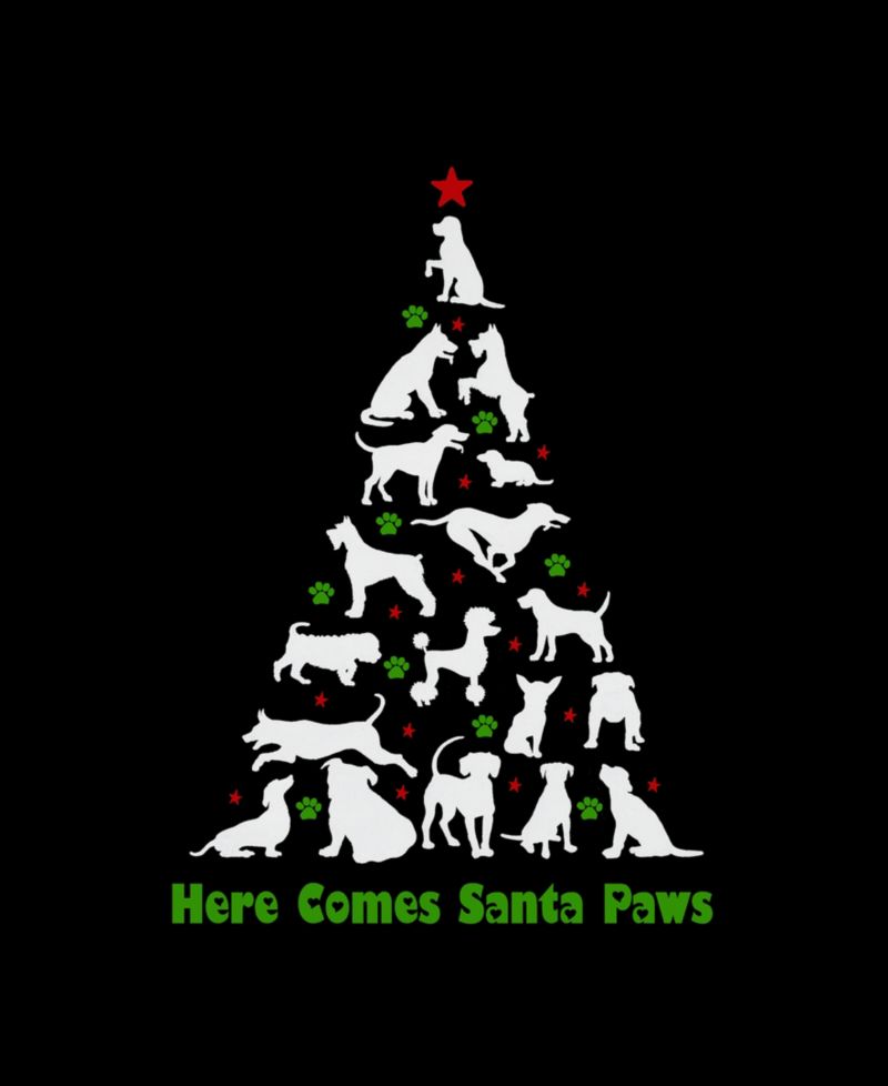 Men's Santa Claus Dog Tree Word Art Graphic Tank Top