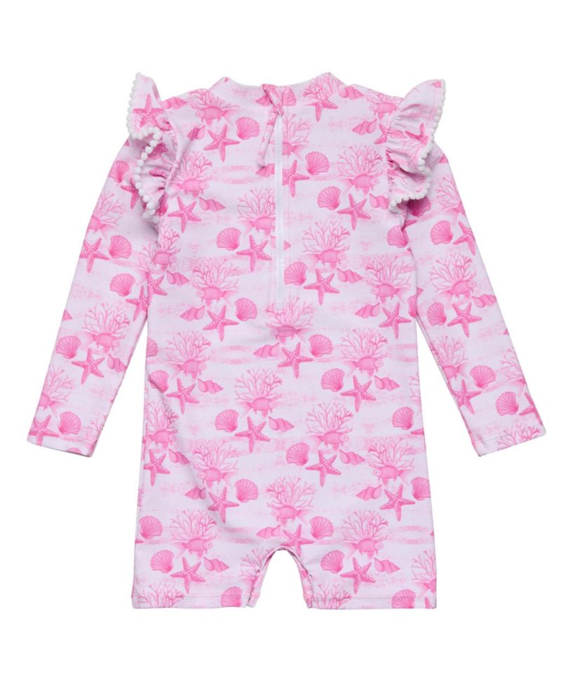 Baby Girls Pink Lagoon LS Sunsuit
