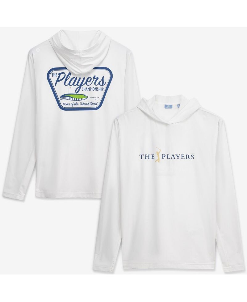Men's White THE PLAYERS Island Green Patch TempoSeries Lightweight Sun Hoodie