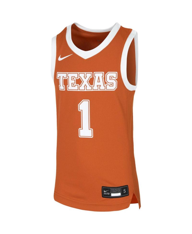Big Boys #1 Orange Texas Longhorns Replica Team Basketball Jersey
