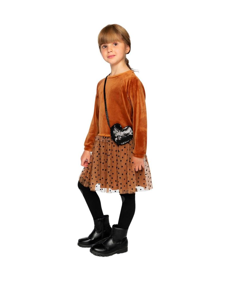 Little and Big Girl 6 - 14 Bi-Material Dress