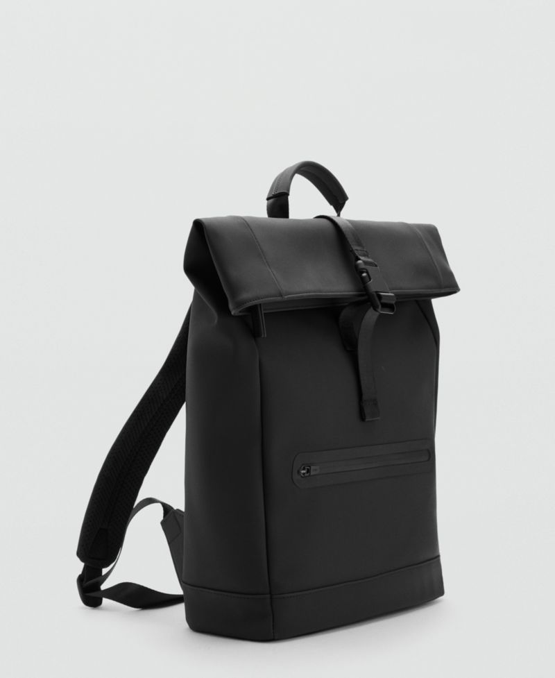 Men's Flap Closure Rubberized Backpack