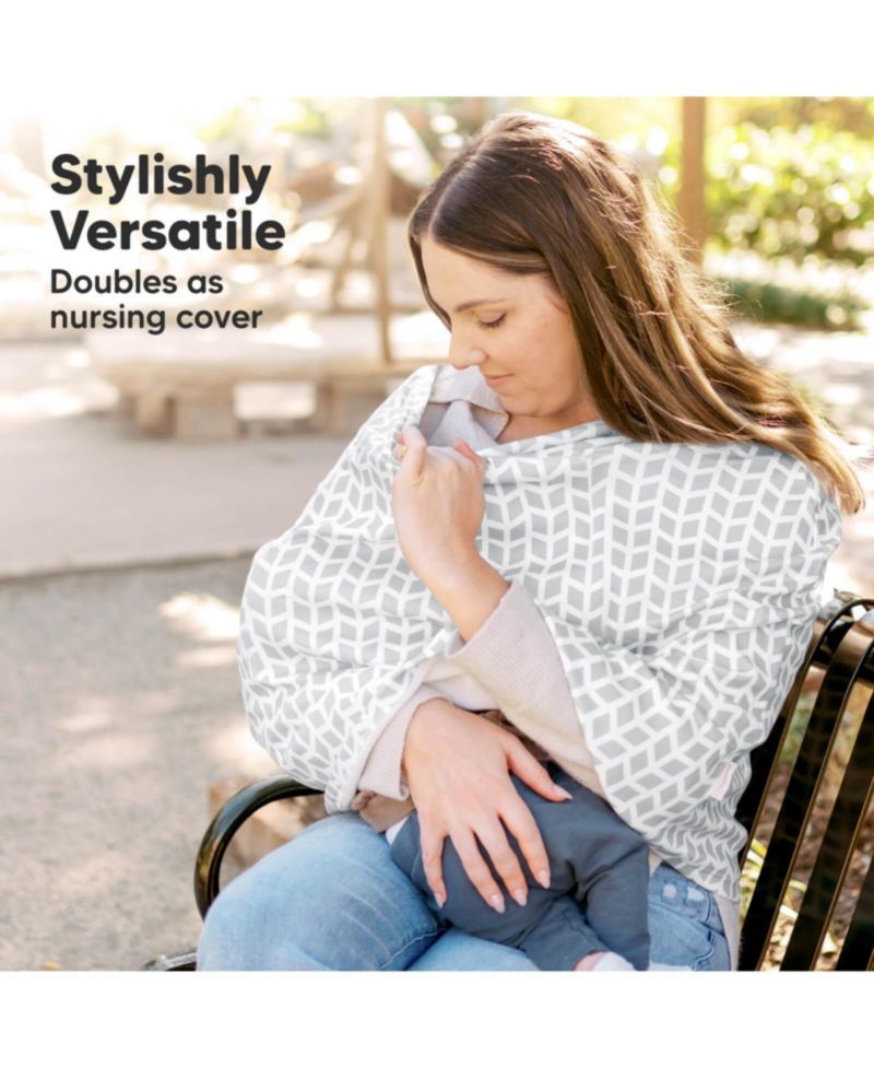 Warmzy Baby Car Seat Cover, Universal Stretch Fit Infant Carseat Covers for Babies, Winter Carseat Canopy
