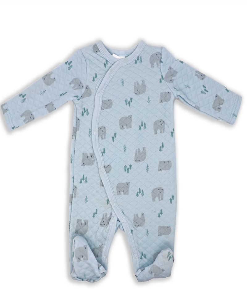 Baby Boys and Baby Girls Polar Bear Quilted Footie