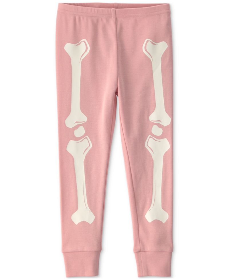 Baby Girls' Halloween Skeleton Cotton Snug-Fit Pajama, 2-Piece Set