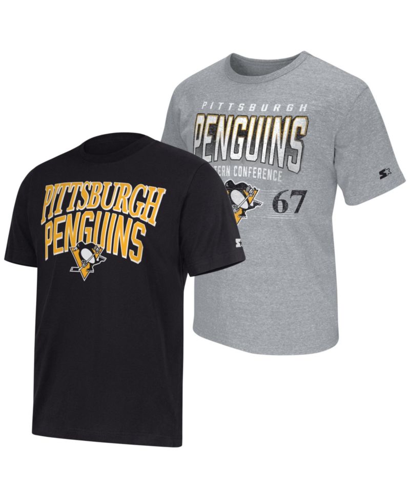 Men's Black/Heather Gray Pittsburgh Penguins Two-Pack T-Shirt Set