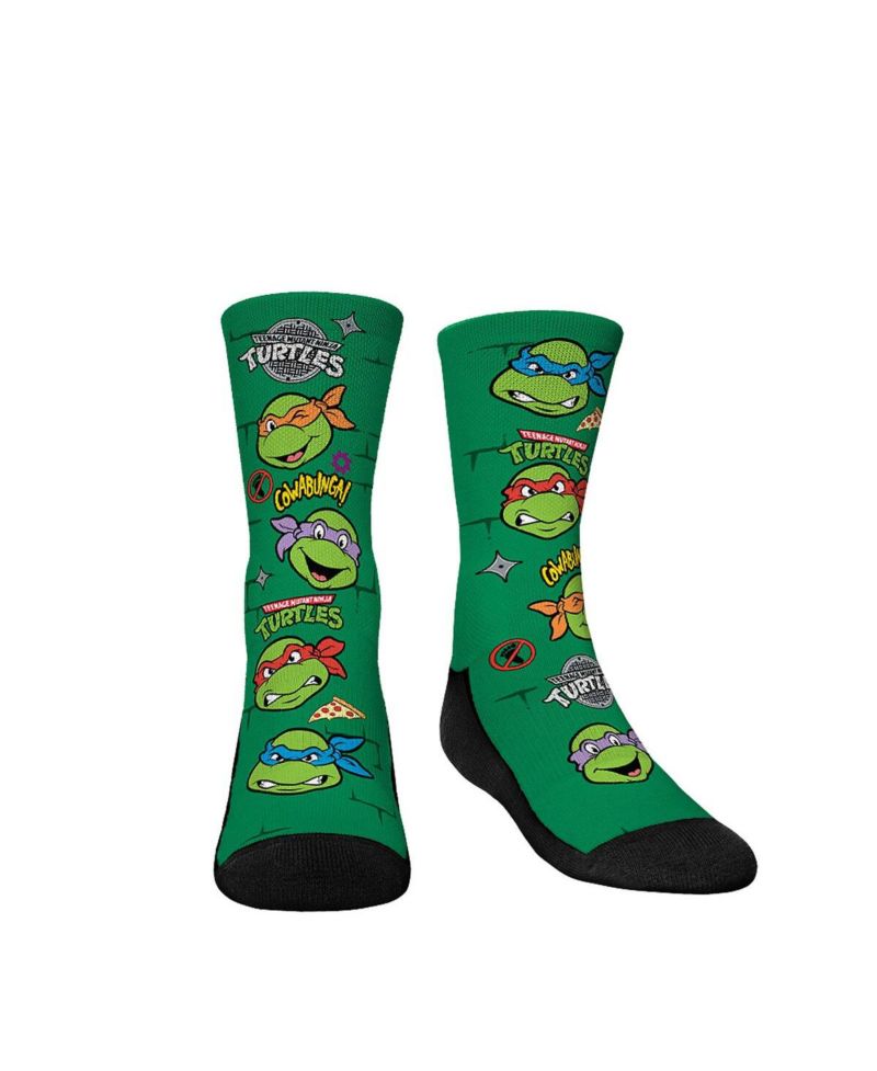 Big Boys and Girls Teenage Mutant Ninja Turtles All Over Icons Crew Socks