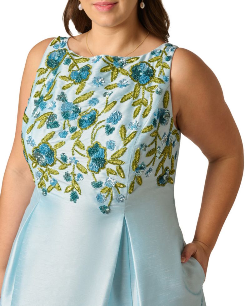 Plus Size Boat Neck Midi Dress