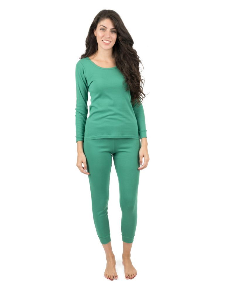 Womens Matching Family Two Piece Cotton Long Sleeve Shirt and Pants Solid Color Pajamas
