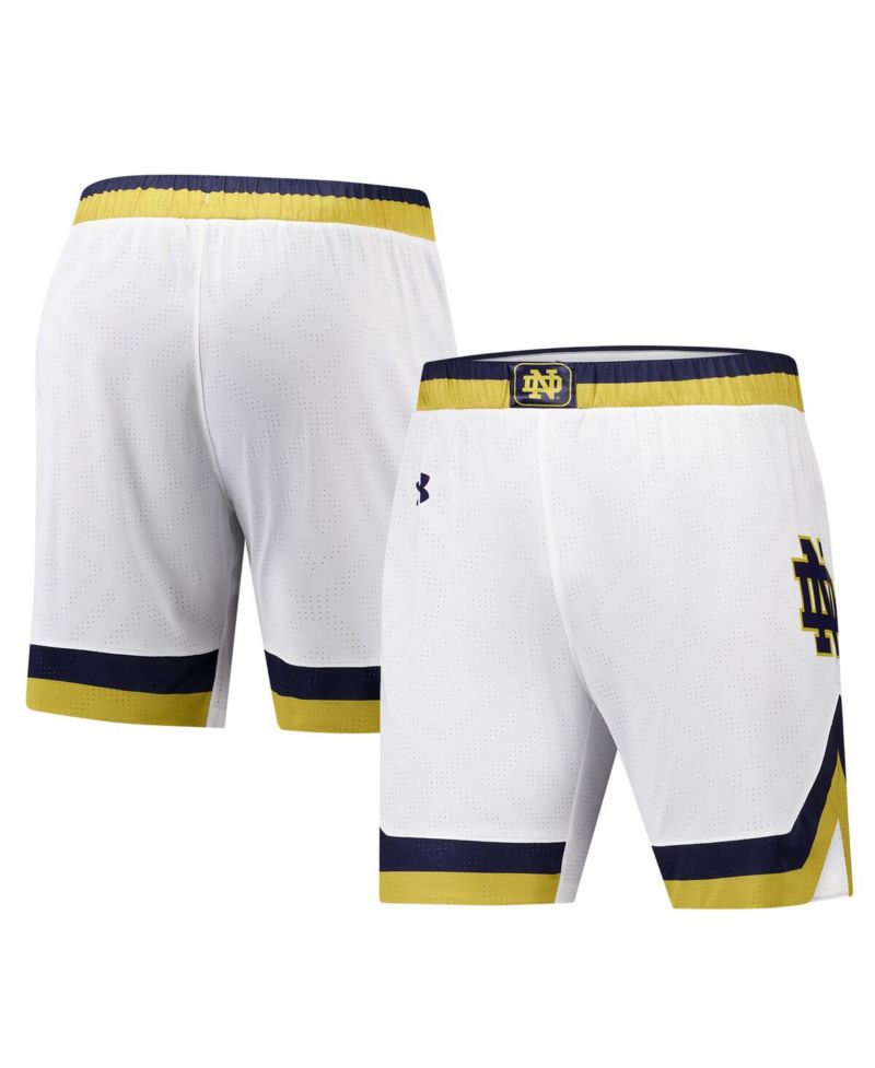 Men's White Notre Dame Fighting Irish Replica Basketball Shorts