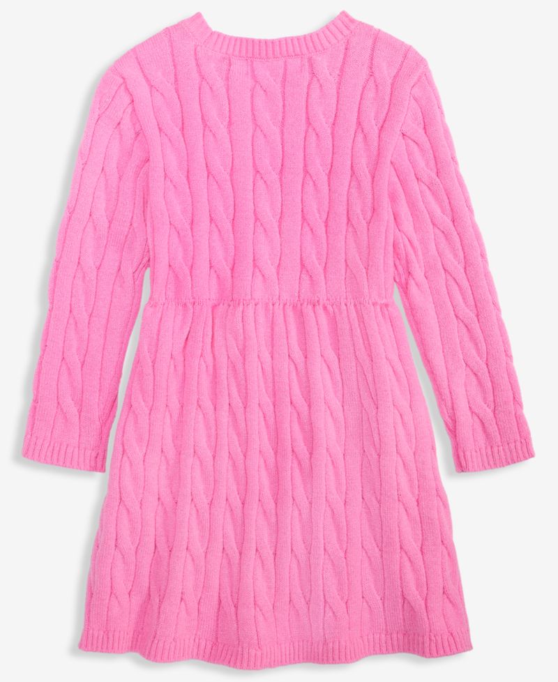 Toddler Girls' 12M-5T Cable-Knit Long-Sleeve Fit & Flare Sweater Dress