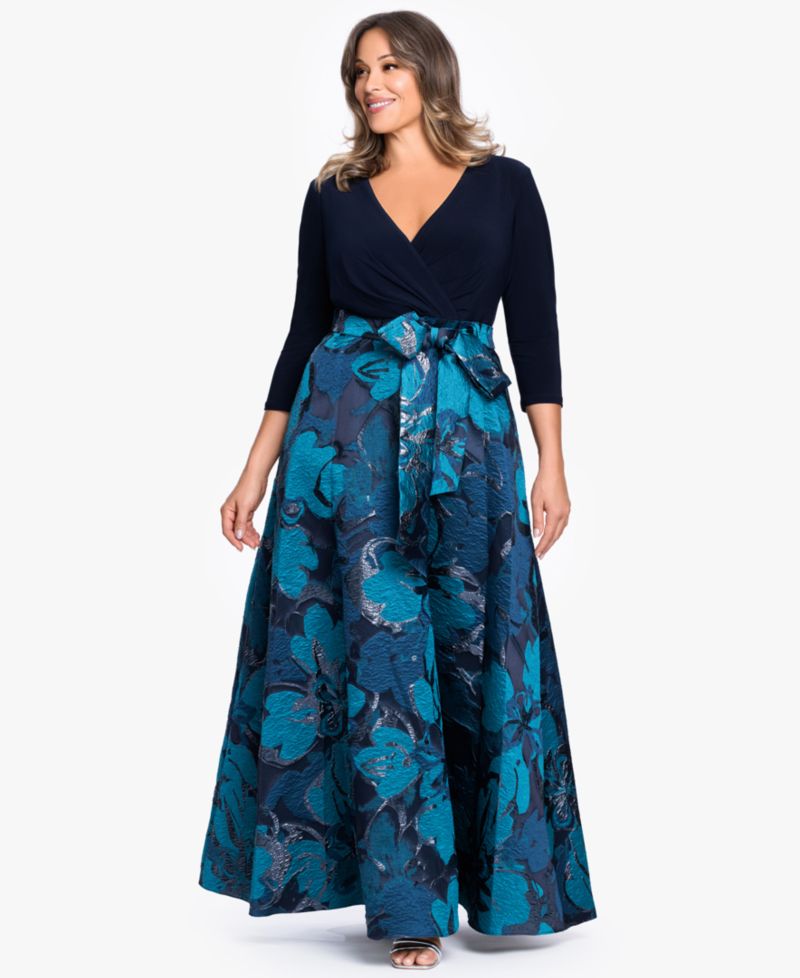 Plus Size V-Neck Gown