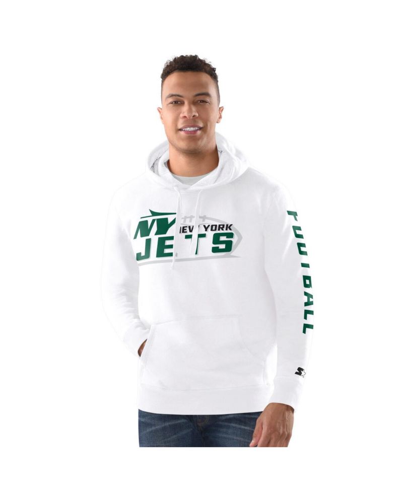 Men's White New York Jets Pullover Hoodie