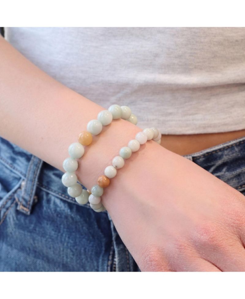 Jade Bead Stretch Bracelet - 8 millimeters