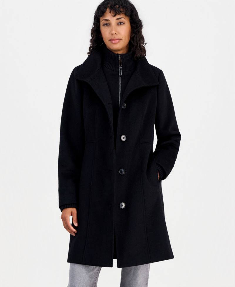 Women's Knit Bibbed Walker Coat