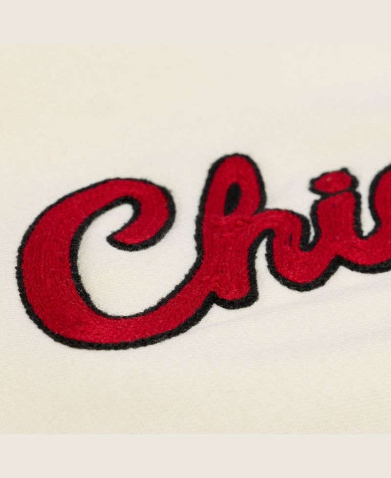 Men's Cream Chicago Bulls Hardwood Classics Chainstitch Premium Fleece Hoodie