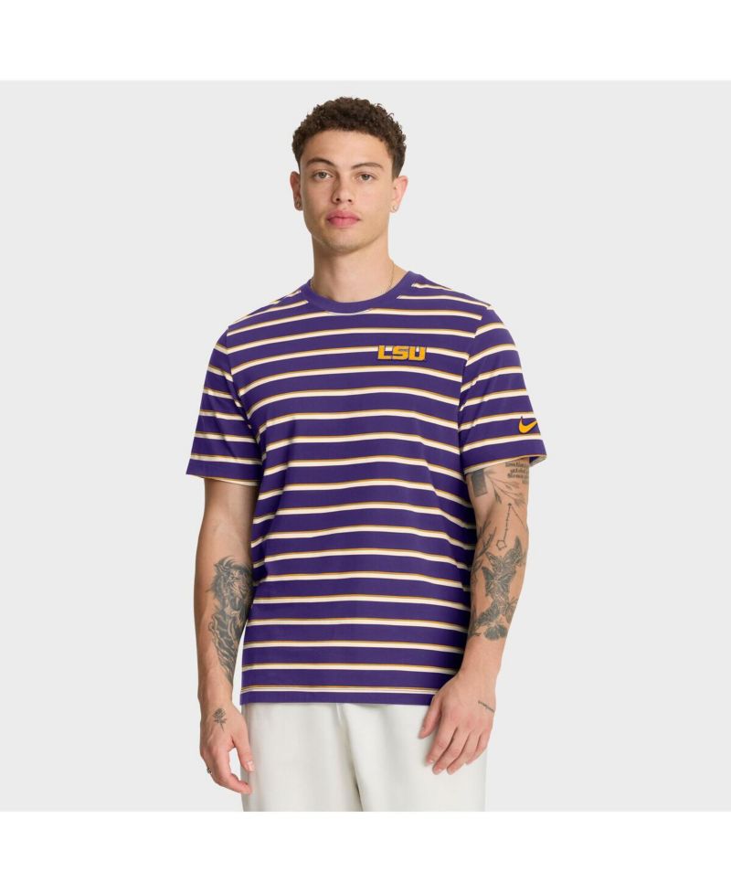 Men's Purple LSU Tigers Athletic Prep Legacy Summit Stripe T-Shirt