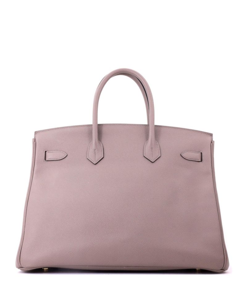 Birkin 35 Handbag Grey Epsom with Gold Hardware