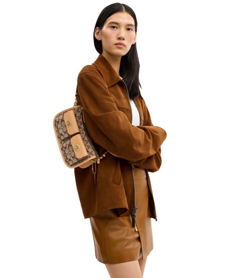 Originals Waverly Small Signature Jacquard Twin Turnlock Shoulder Bag