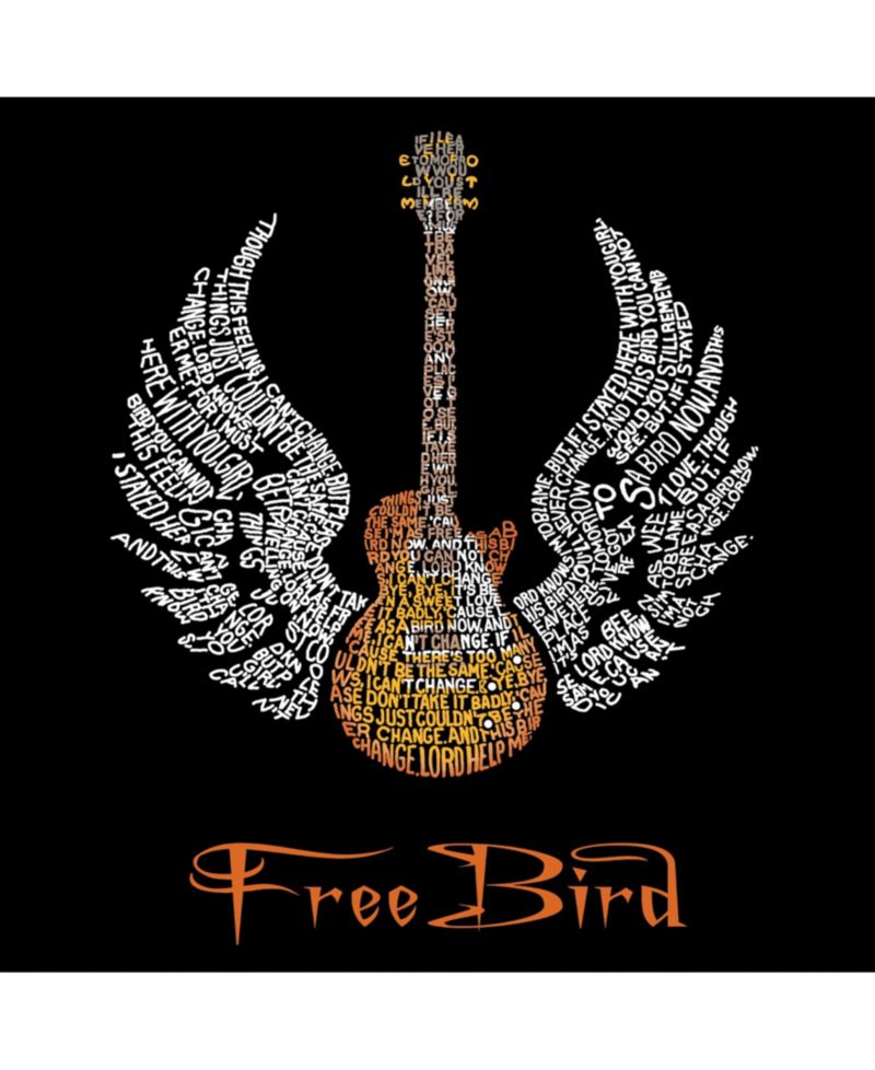 Men's Word Art Lyrics To Freebird Crewneck Sweatshirt