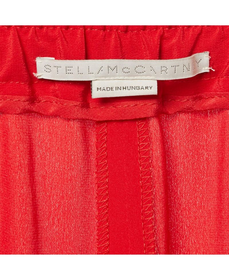 Women's Red Silk Wide Leg Pants