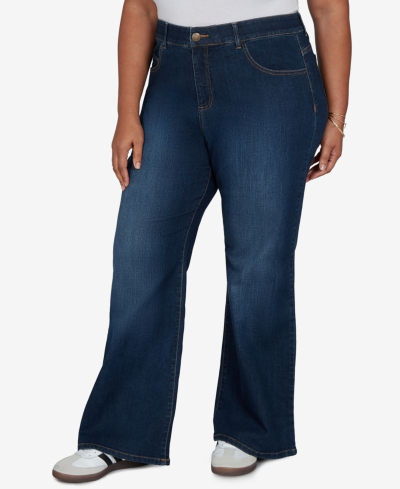 Plus Size Flare Mid-Rise Jeans