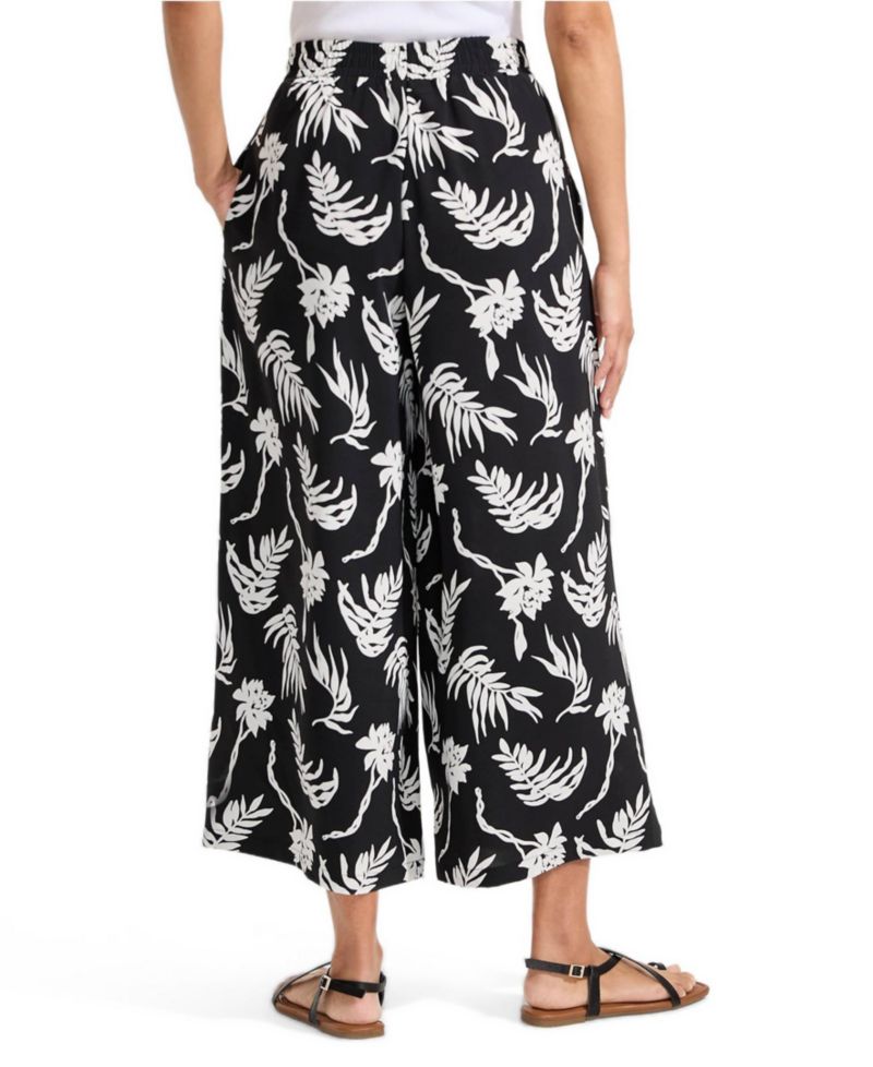 Women's Creaseless High Rise Palazzo Crop Pants