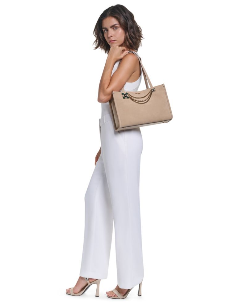 Jade Leather Magnetic Medium Tote Handbag