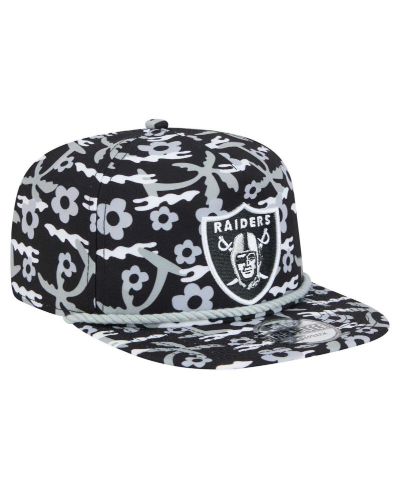 Men's Black Las Vegas Raiders Wakey Wakey Golfer Snapback Hat