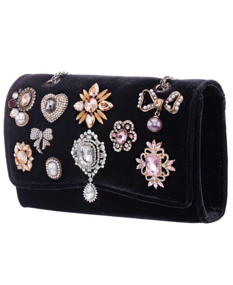 Embellished Small Flap Clutch Handbag