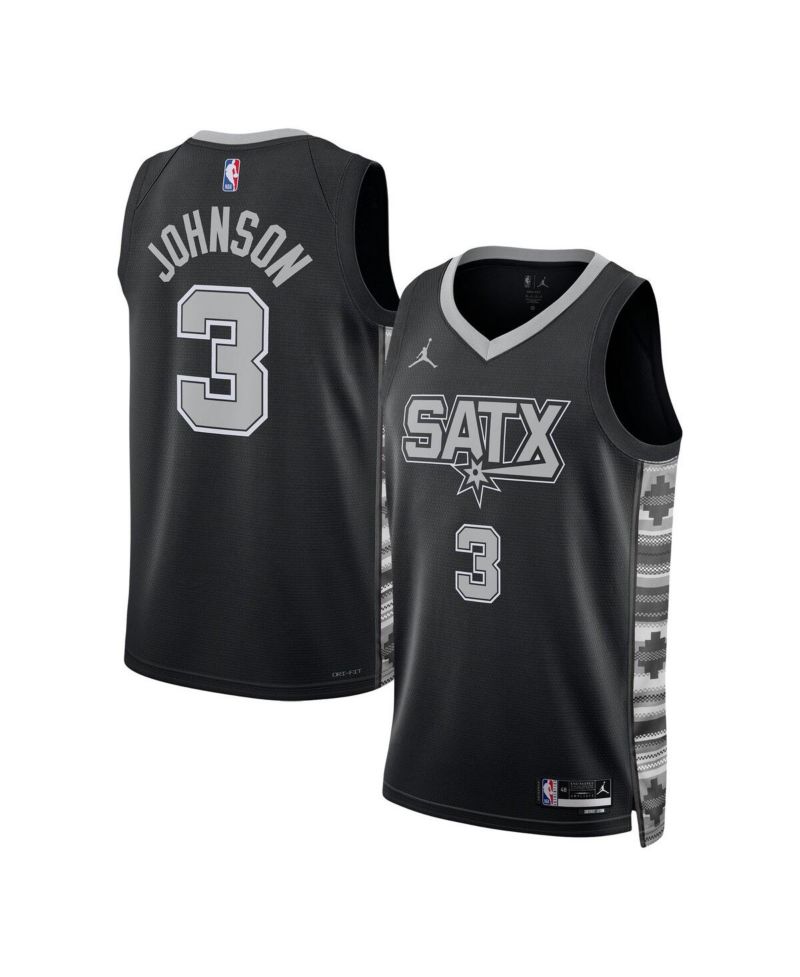 Men's and Women's Keldon Johnson Black San Antonio Spurs Swingman Jersey - Statement Edition