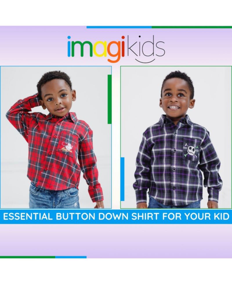 Boys Disney Flannel Button Down Dress Shirt