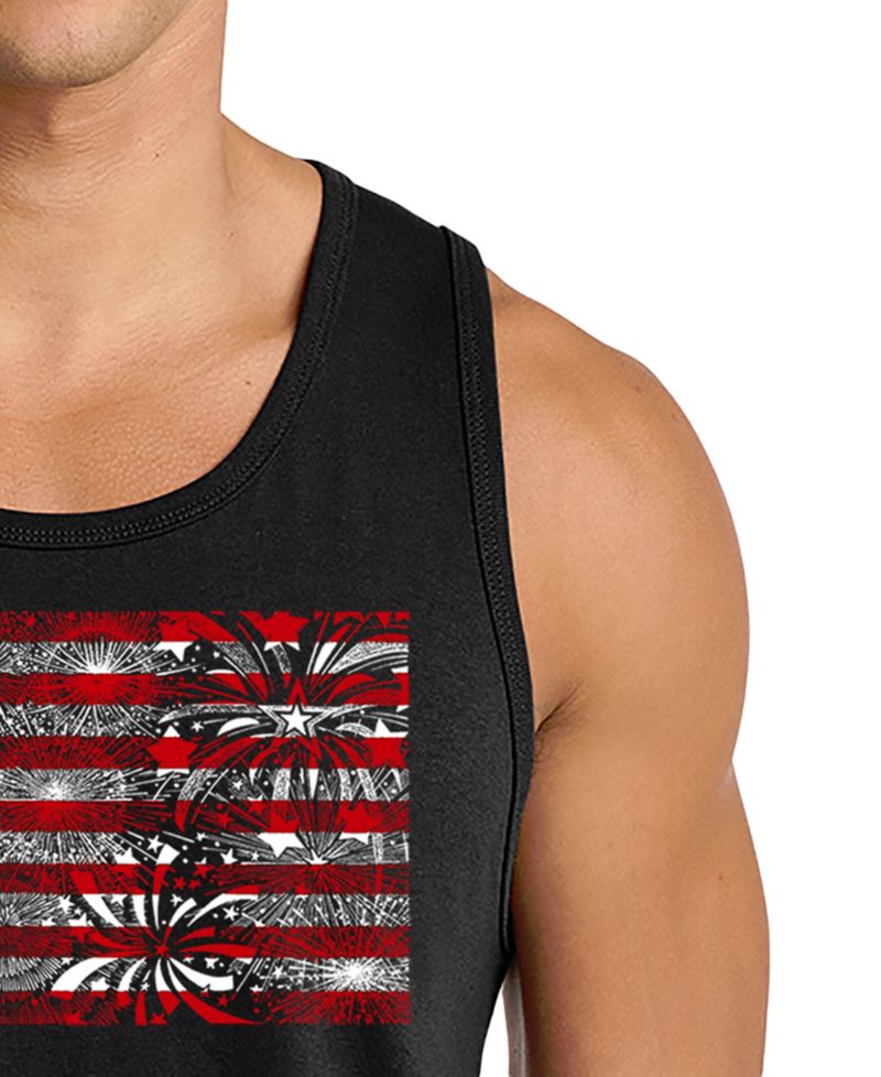 Men's USA Flag Patriotic Motivational Graphic Tank Top