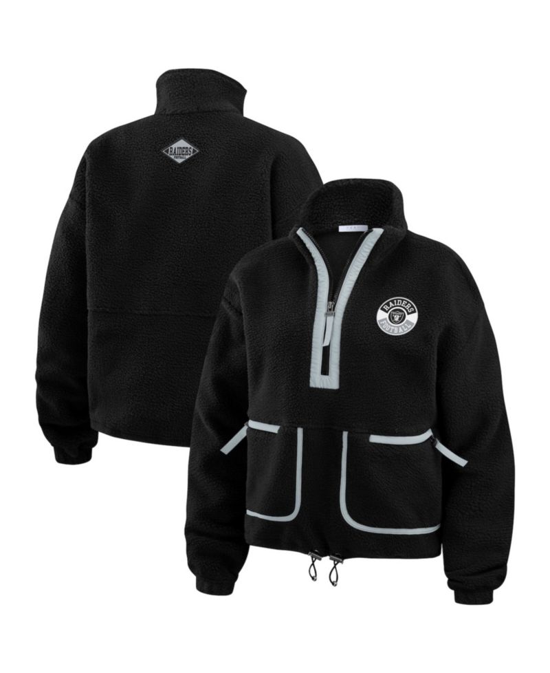 Women's Black Las Vegas Raiders Polar Fleece Half-Zip Jacket