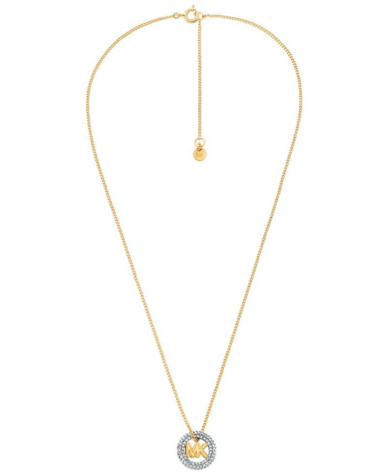 Pav&eacute; Logo Pendant Necklace