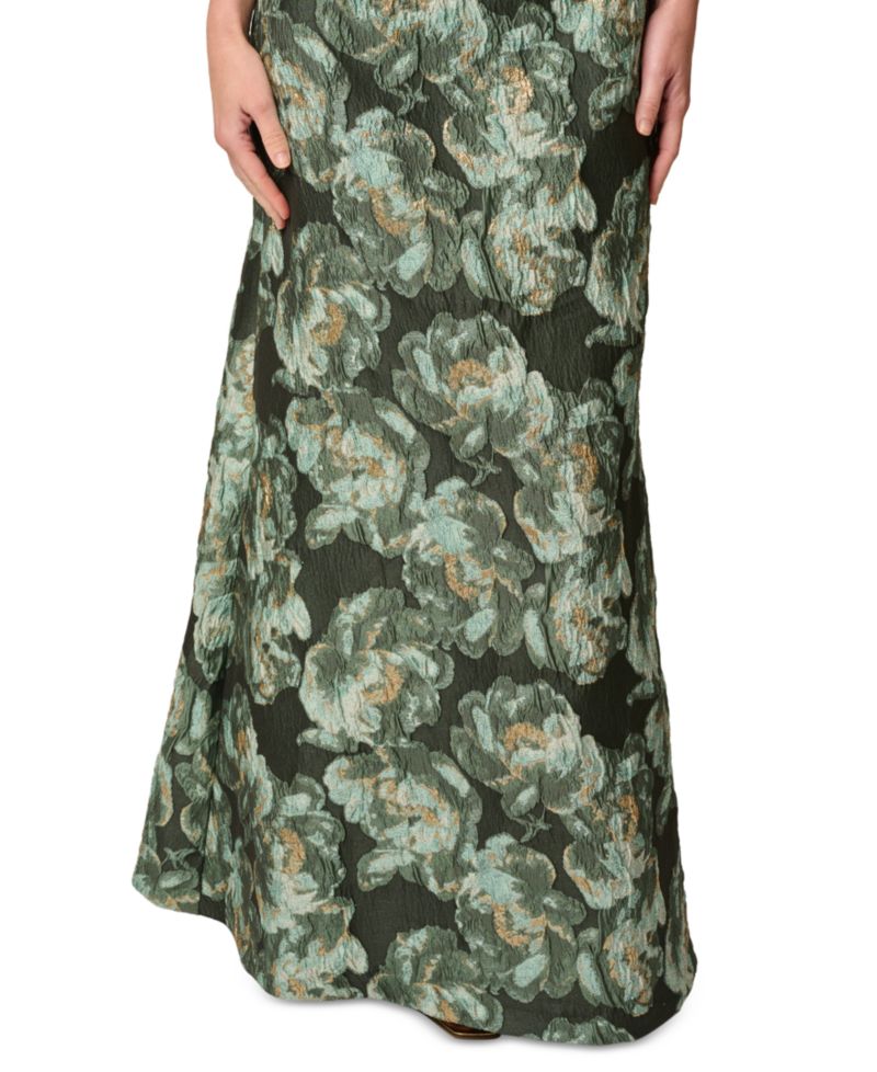 Petite Asymmetrical Floral Mermaid Gown