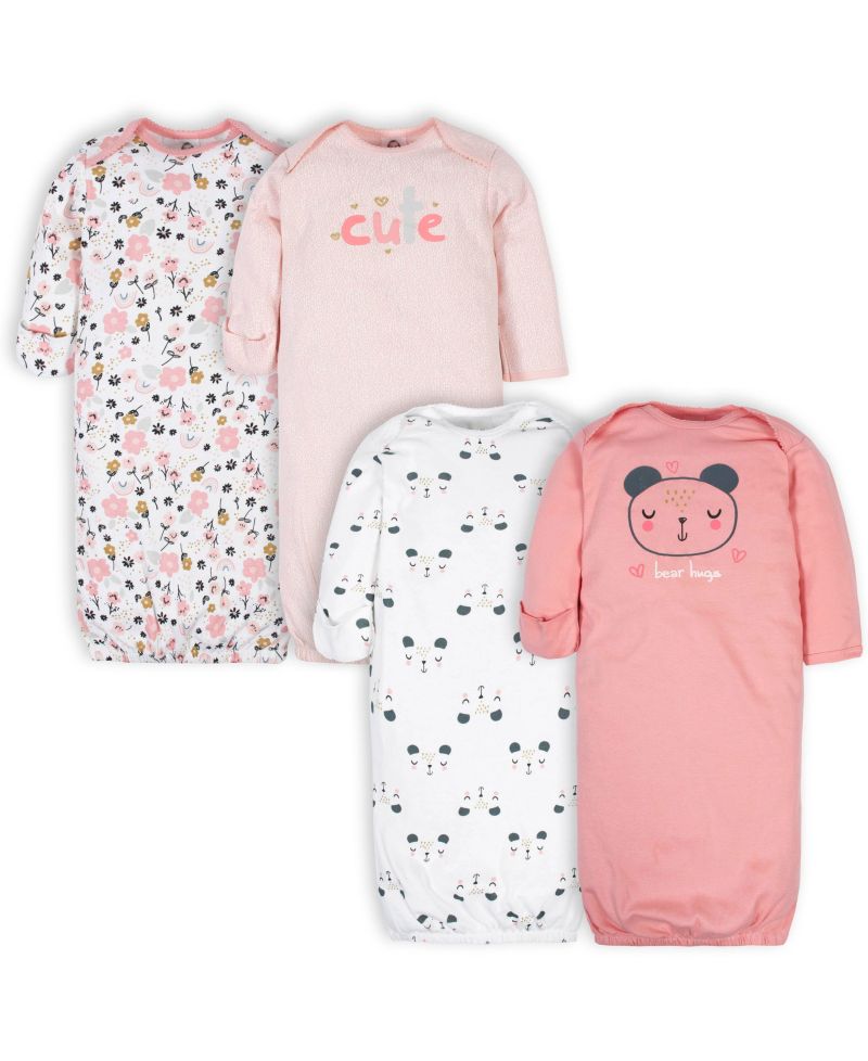 Baby Girls Fleece-Lined Gb 4Pk Gowns