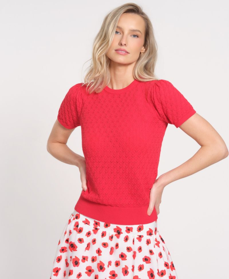 Women's Short-Sleeve Crewneck Sweater