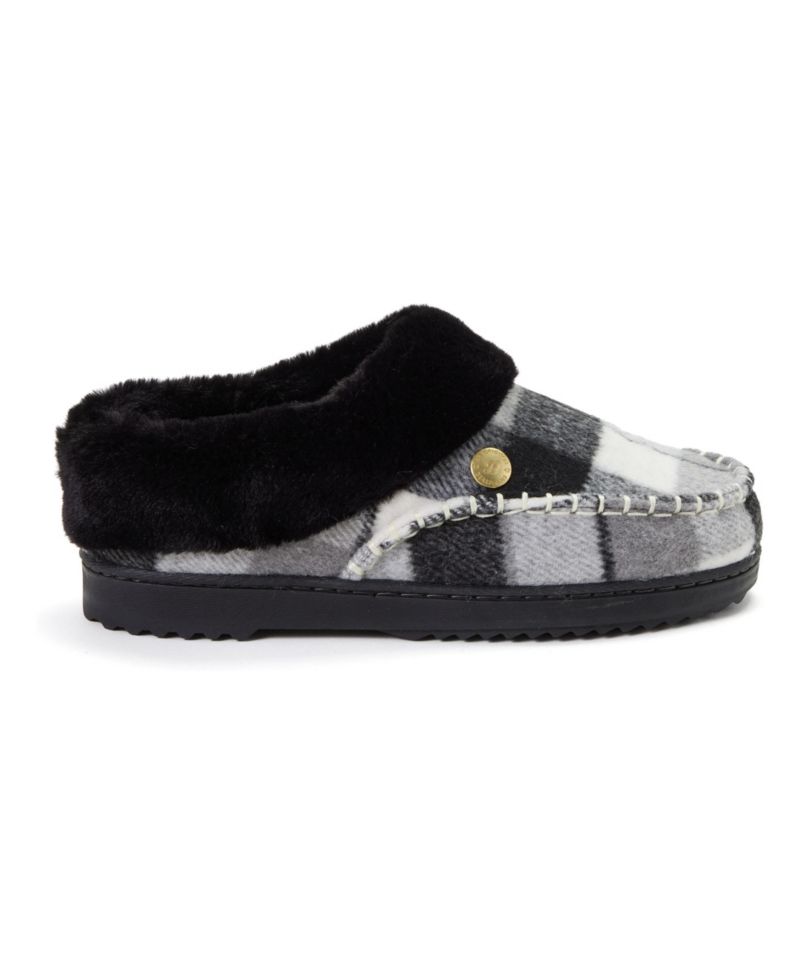 Women's Nyla Plaid Moc Toe Clog Slippers