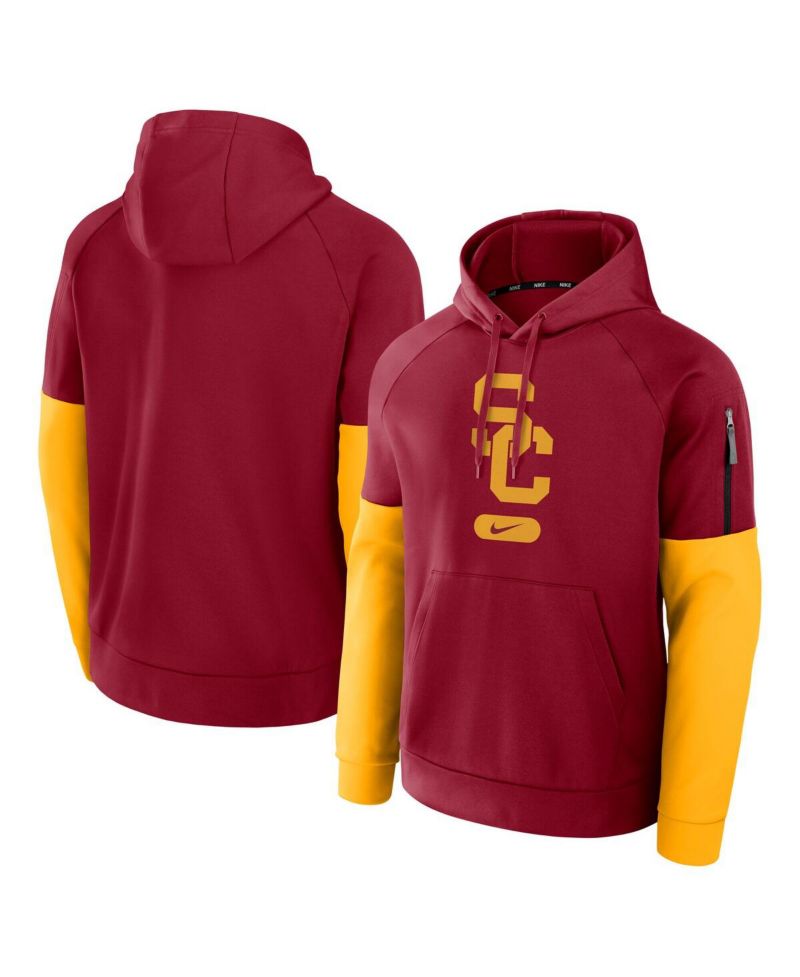 Men's Cardinal/Gold USC Trojans Fitness Performance Pullover Hoodie