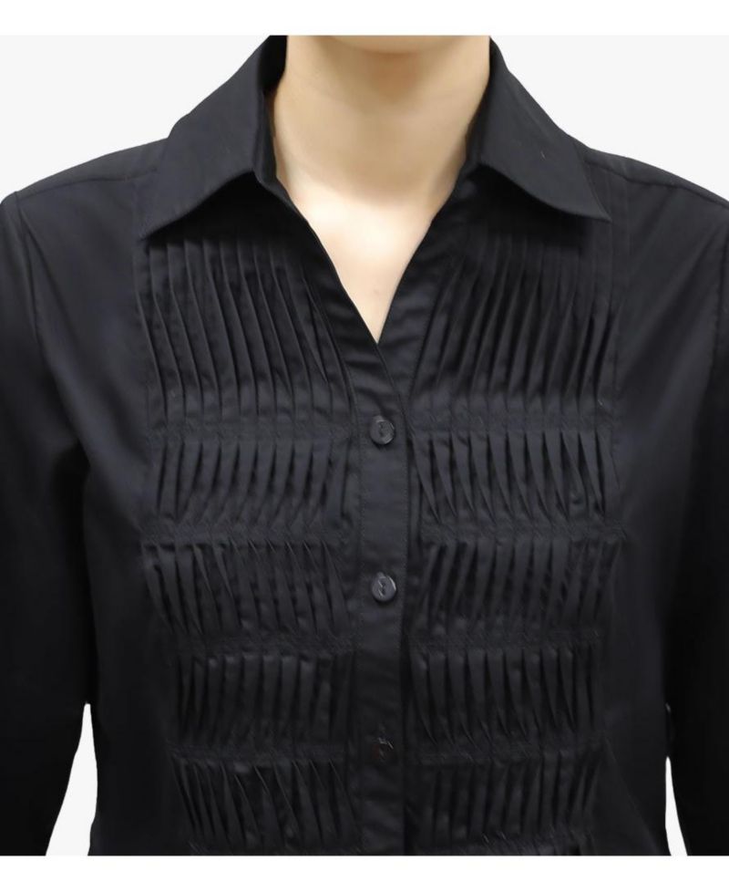 Women's Cotton Poplin Pintuck Detail Lucky Star Shirt