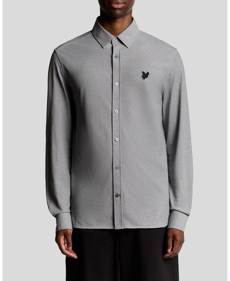 Men's Jacquard Stripe Long Sleeve Shirt
