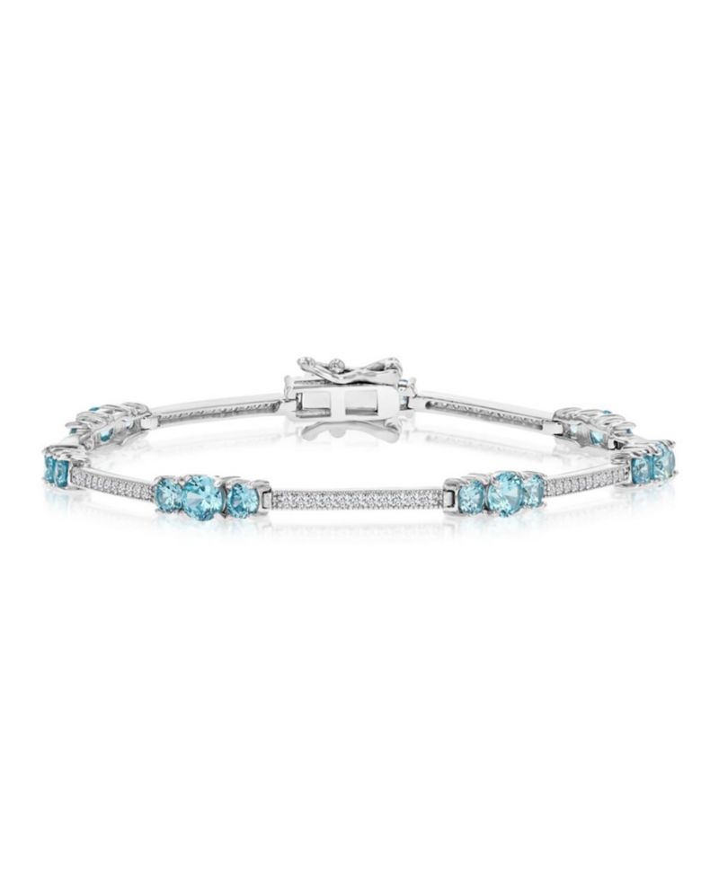 Cubic Zirconia (4.9 ct. t.w.) Rhodium Over Sterling Silver Tennis Bracelet