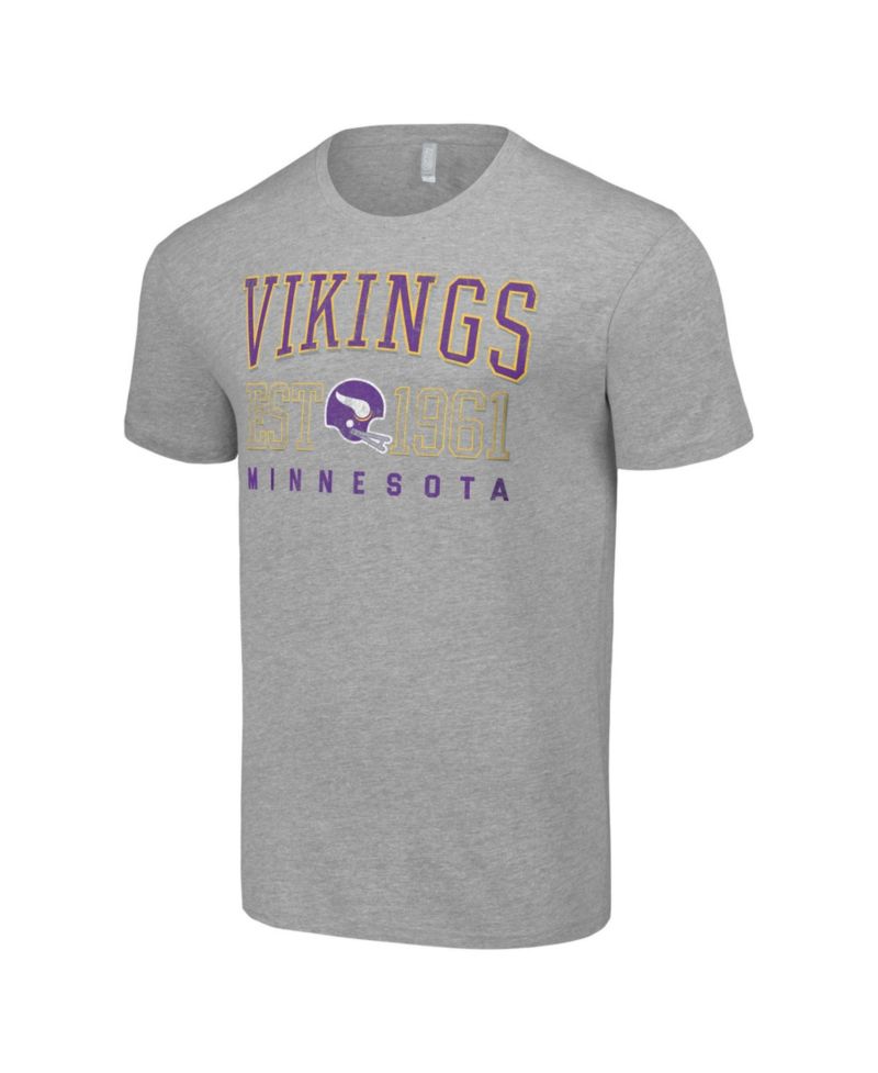 Men's Heather Gray Minnesota Vikings Throwback Logo T-Shirt