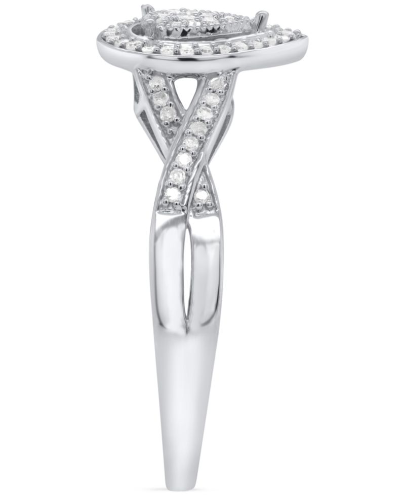 Diamond Teardrop Ring (1/5 ct. t.w.) in Sterling Silver