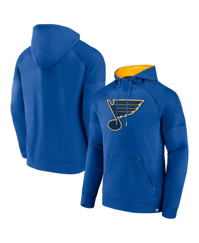 Men's Royal St. Louis Blues Iconic Defender Raglan Pullover Hoodie