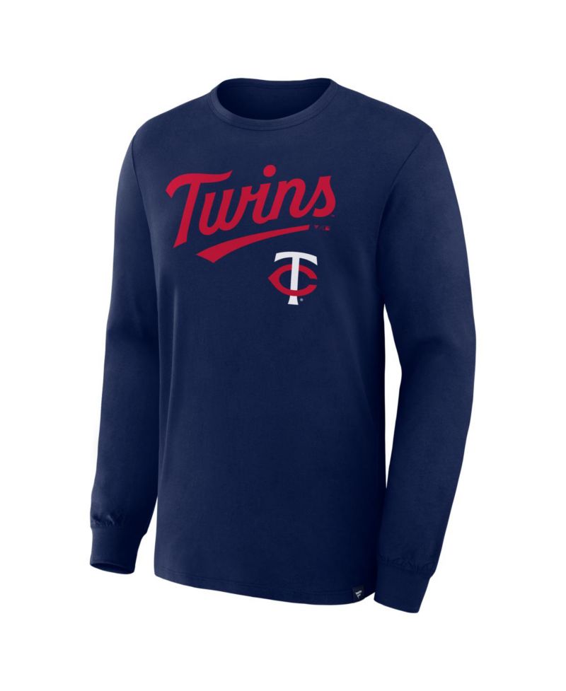 Men's Navy Minnesota Twins Lock-Up Legacy Long Sleeve T-Shirt