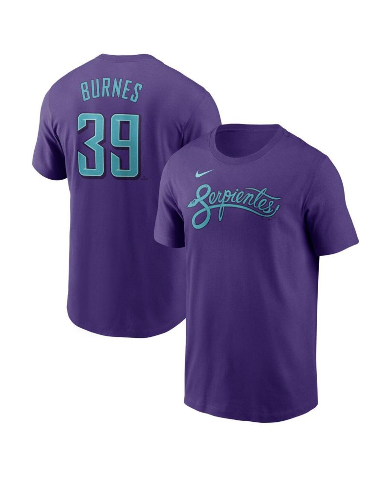 Men's Corbin Burnes Purple Arizona Diamondbacks 2025 City Connect Fuse Name & Number T-Shirt