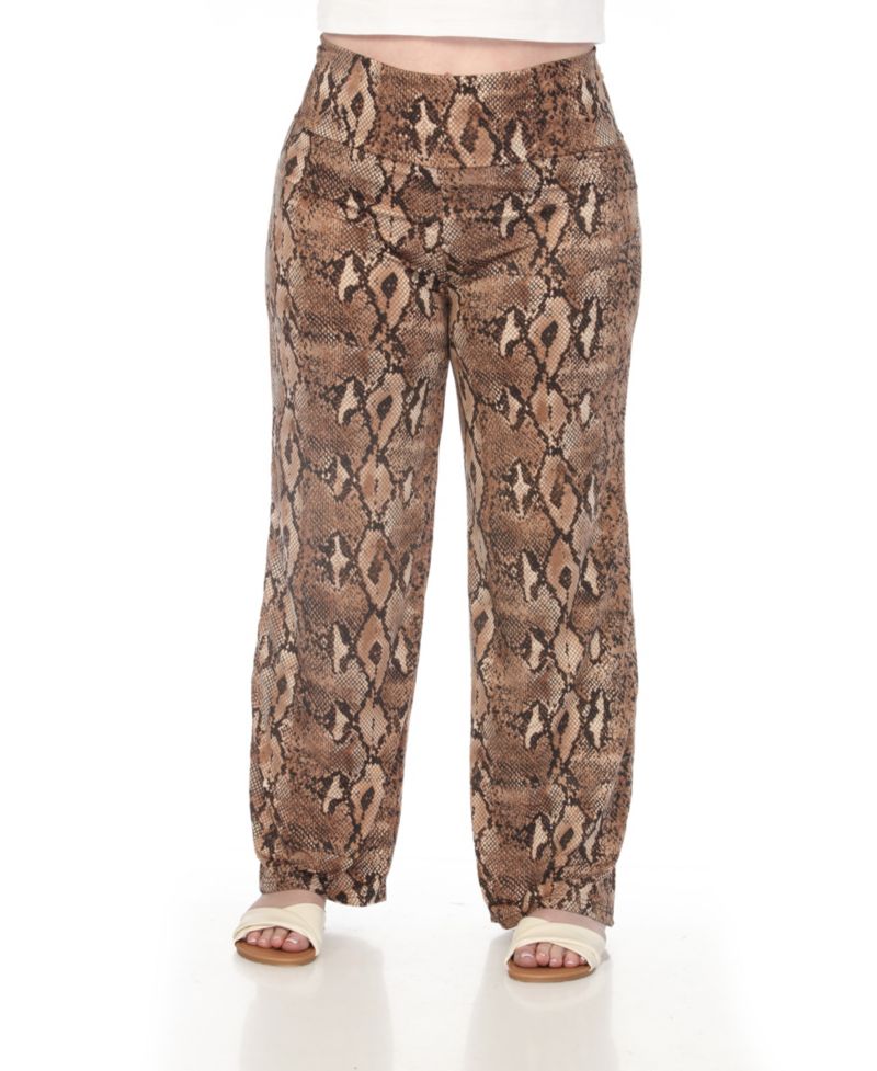 Plus Size High-Waist Floral Wide-Leg Pants